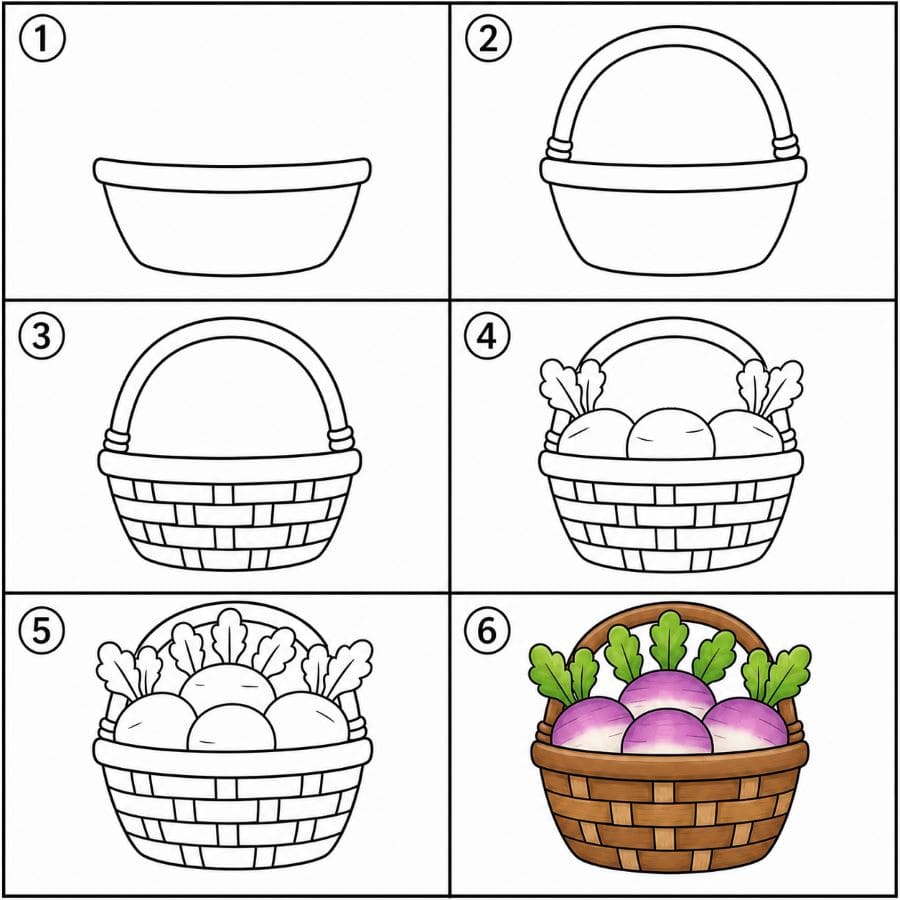 Turnip basket Drawing Ideas