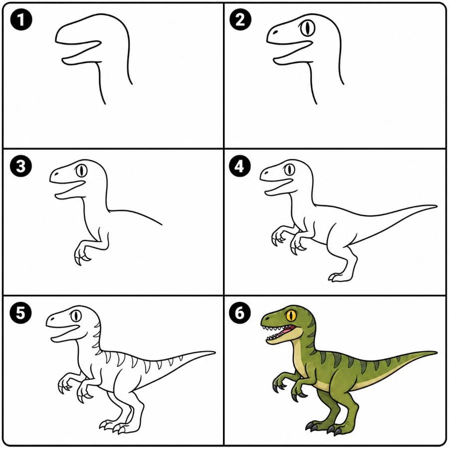 Velociraptor Dinosaur Drawing Ideas