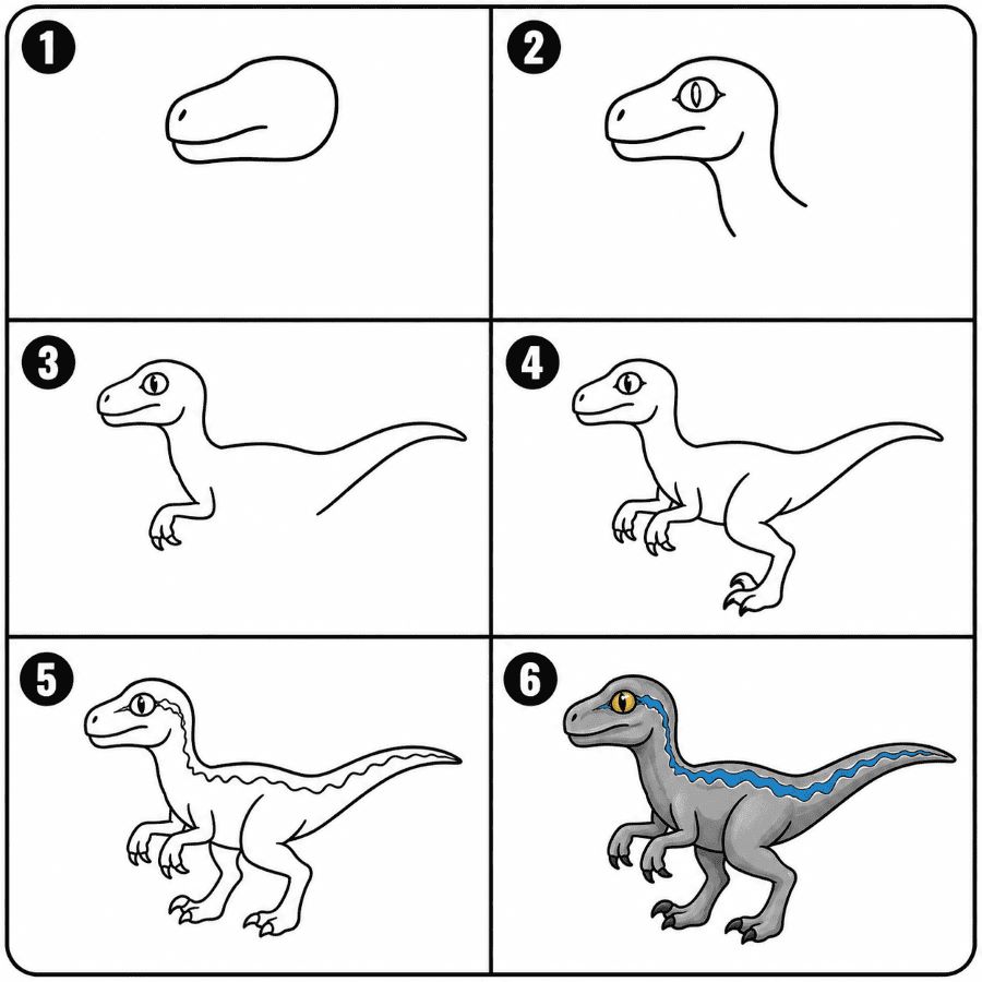 Velociraptor Jurassic Dinosaur Drawing Ideas