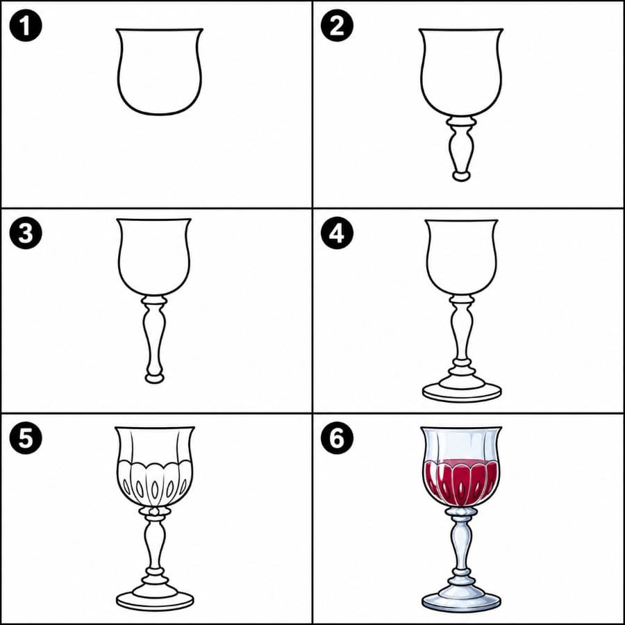 Victorian-style wine glass Drawing Ideas