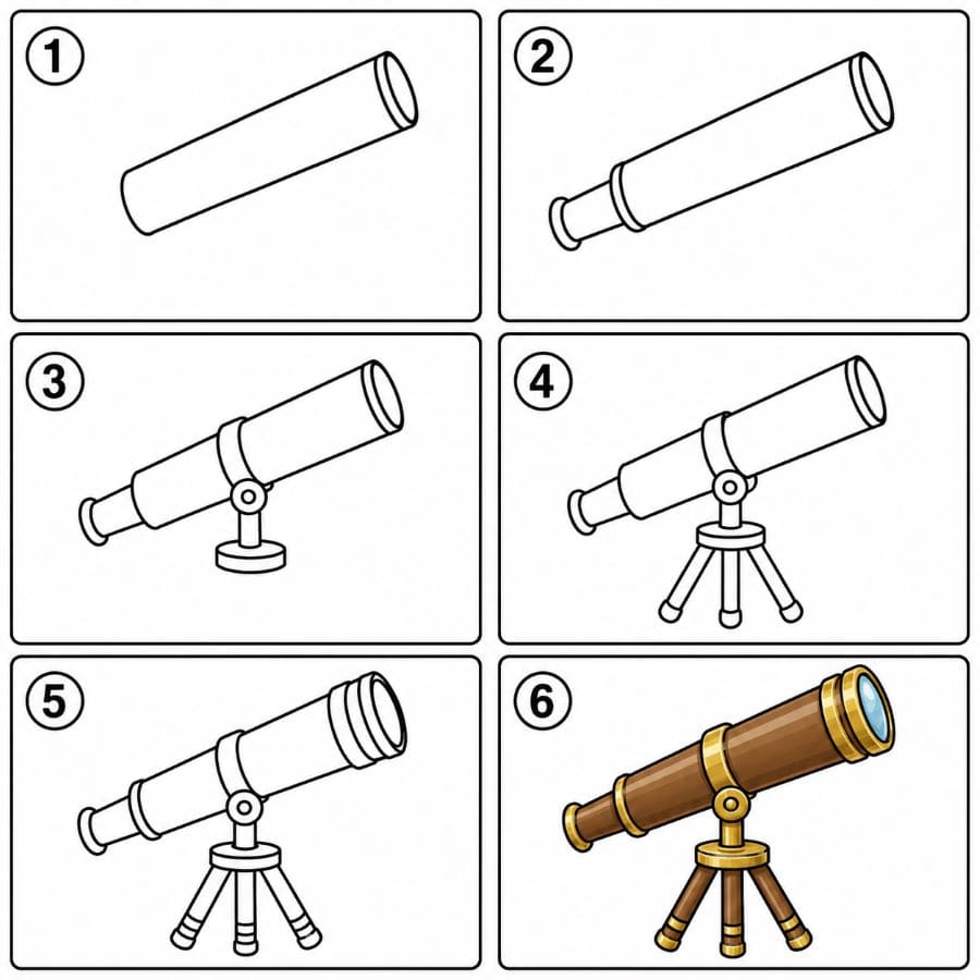 Vintage telescope Drawing Ideas