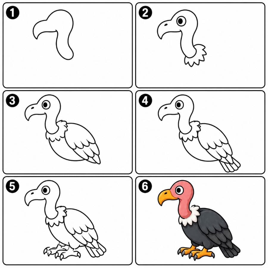 Vulture bird Drawing Ideas