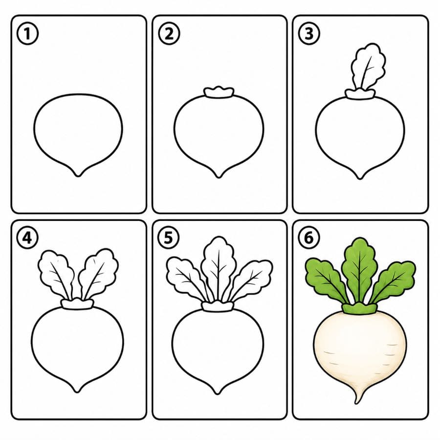 White turnip Drawing Ideas