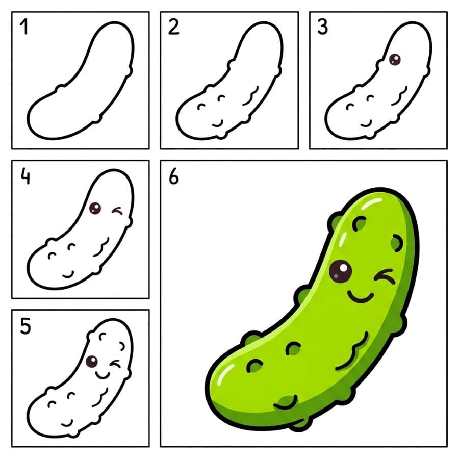 Winking pickle Drawing Ideas