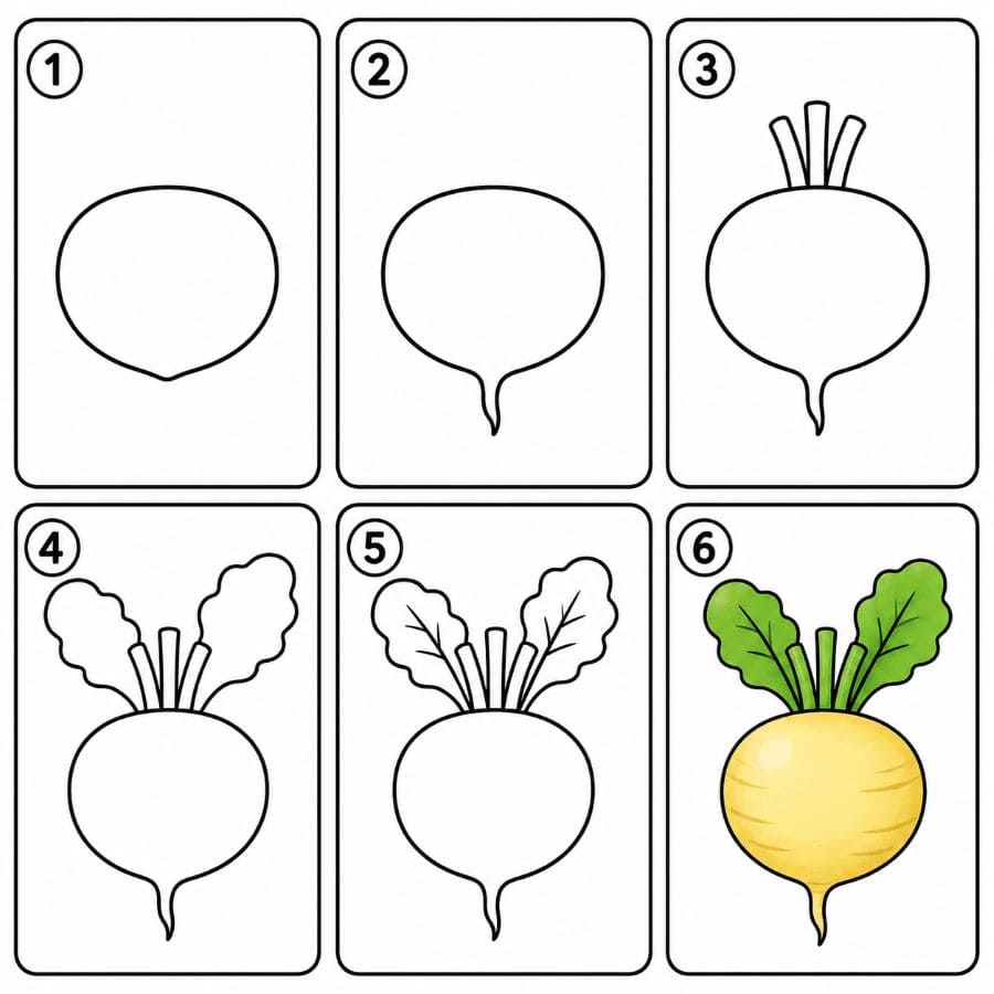 Yellow turnip Drawing Ideas