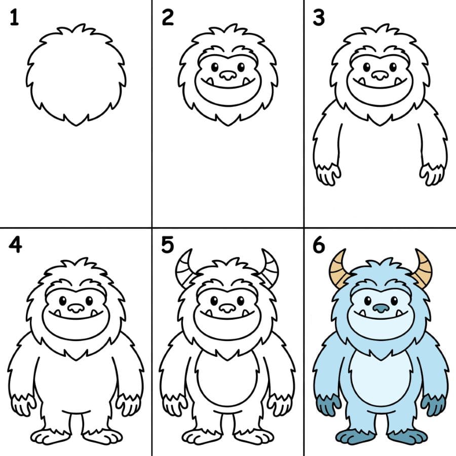 Yeti monster Drawing Ideas