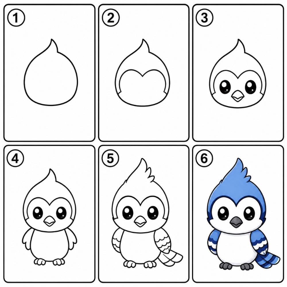 Adorable Blue Jay Drawing Ideas