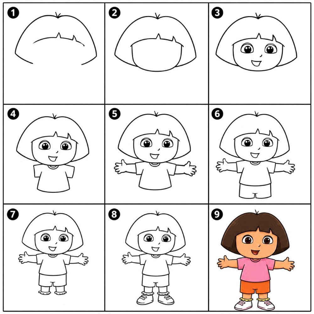 Adorable Dora Drawing Ideas