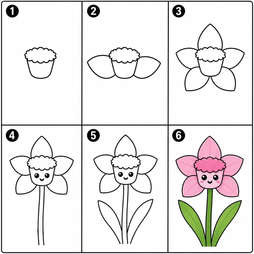 Adorable daffodil Drawing Ideas