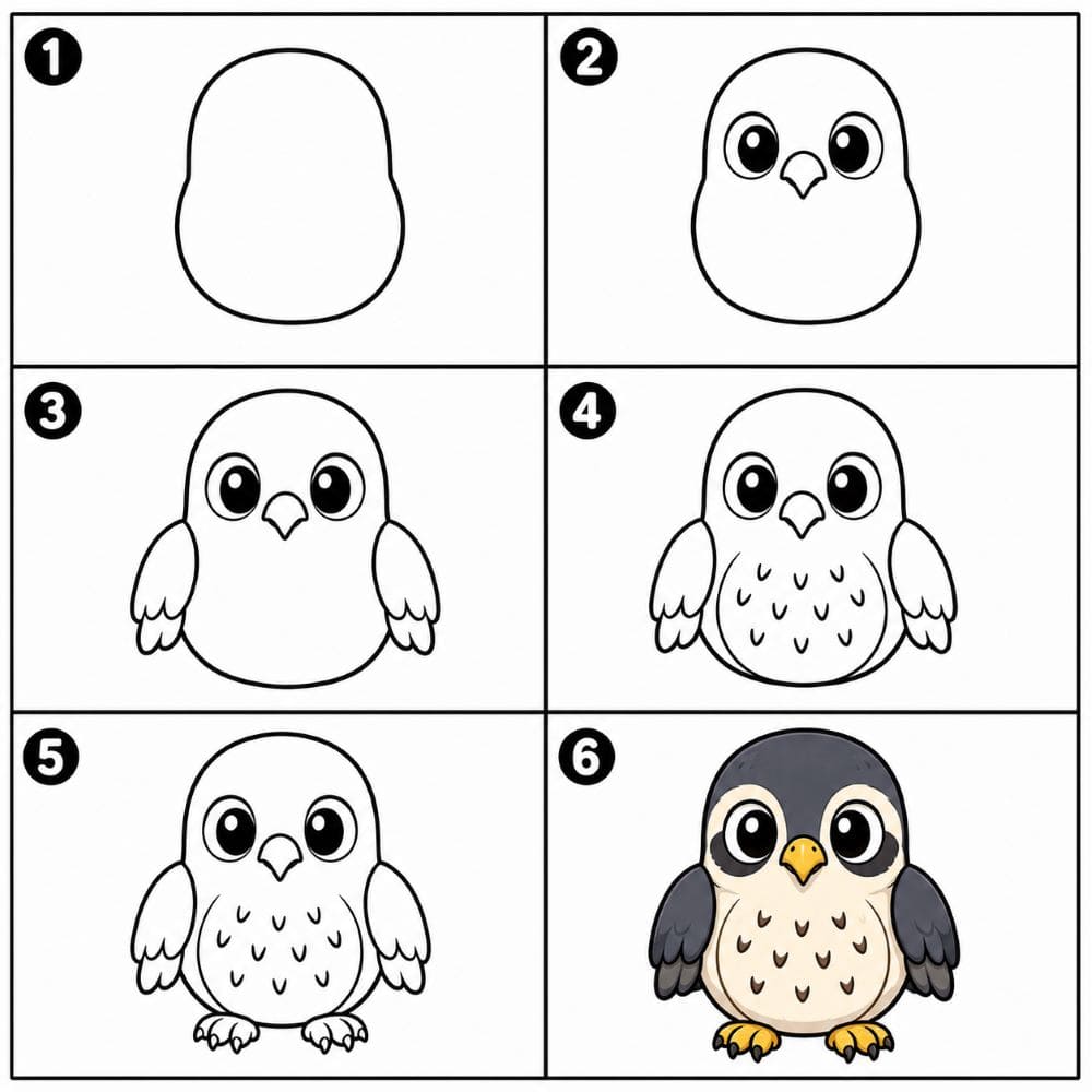 Adorable falcon Drawing Ideas