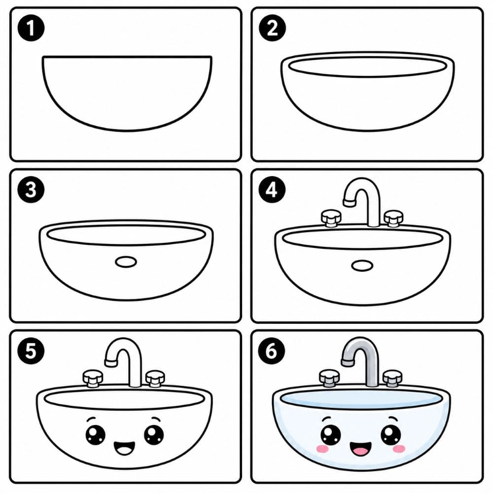 Adorable sink Drawing Ideas