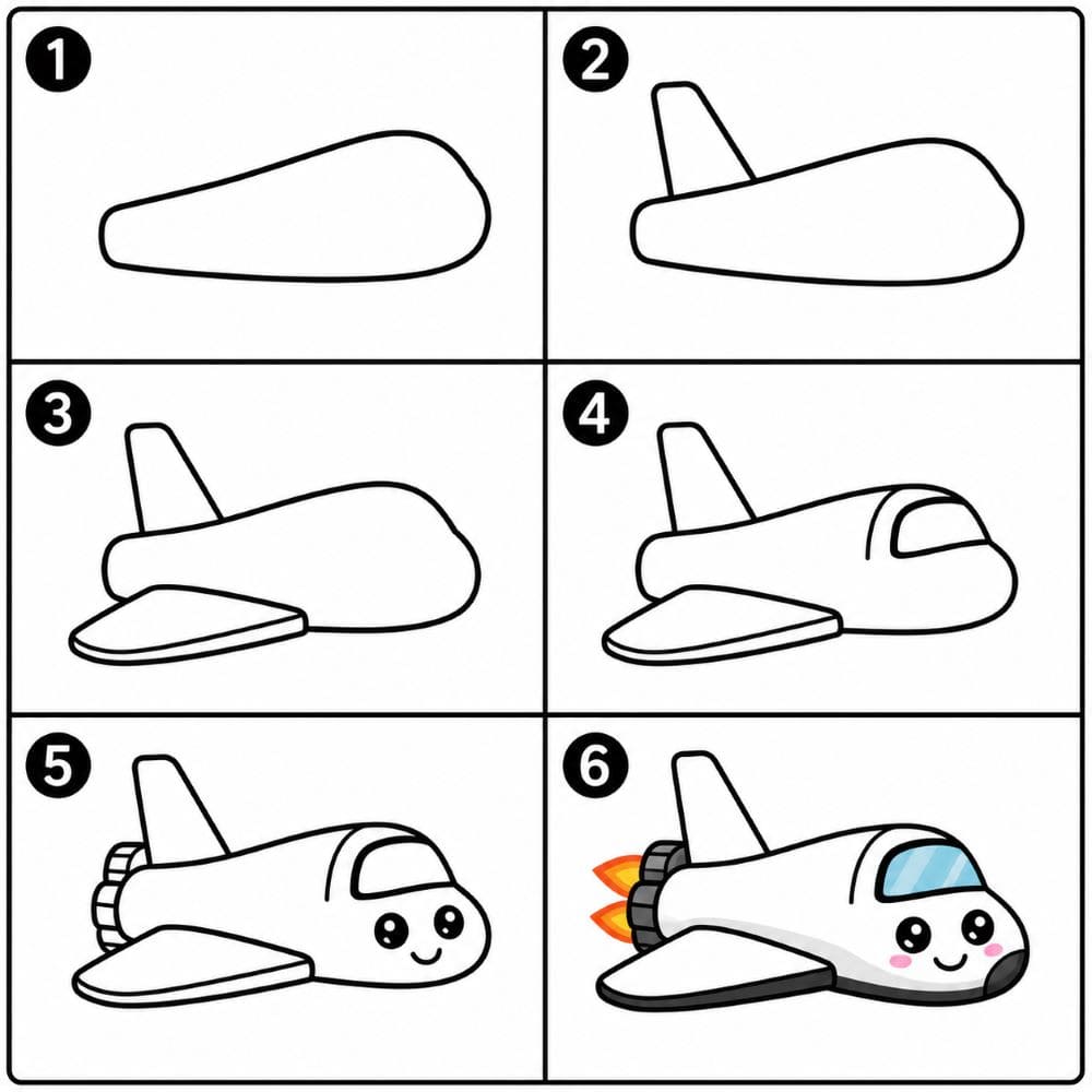 Adorable space shuttle Drawing Ideas