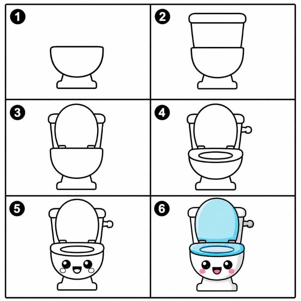 Adorable toilet Drawing Ideas