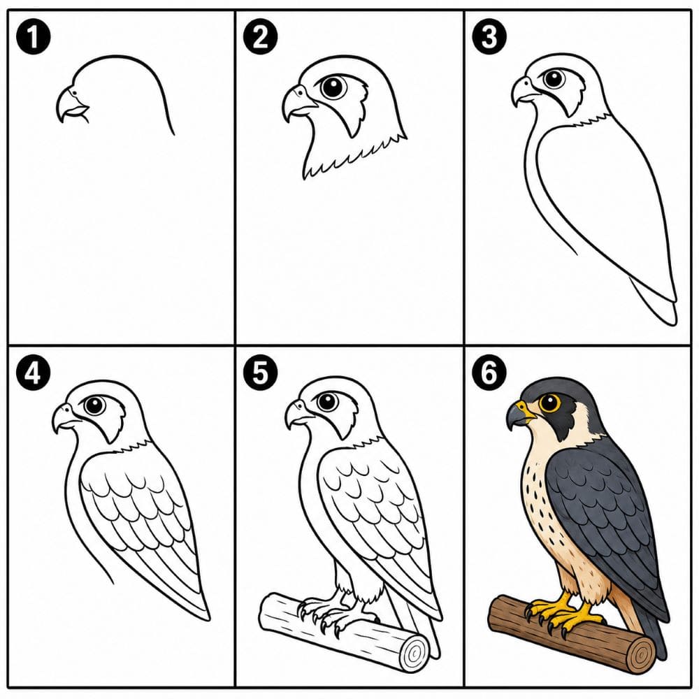 Adult falcon Drawing Ideas