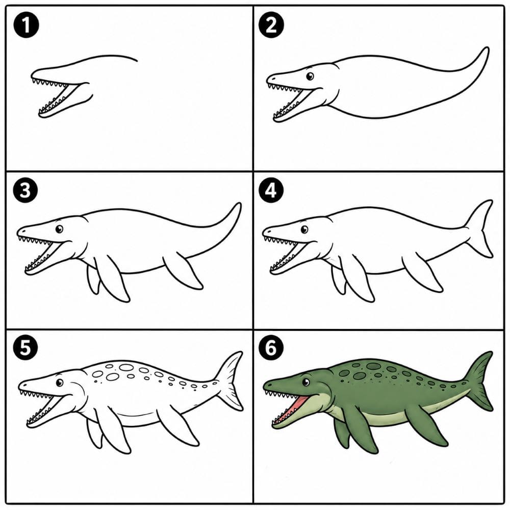 Ancient Mosasaurus Drawing Ideas