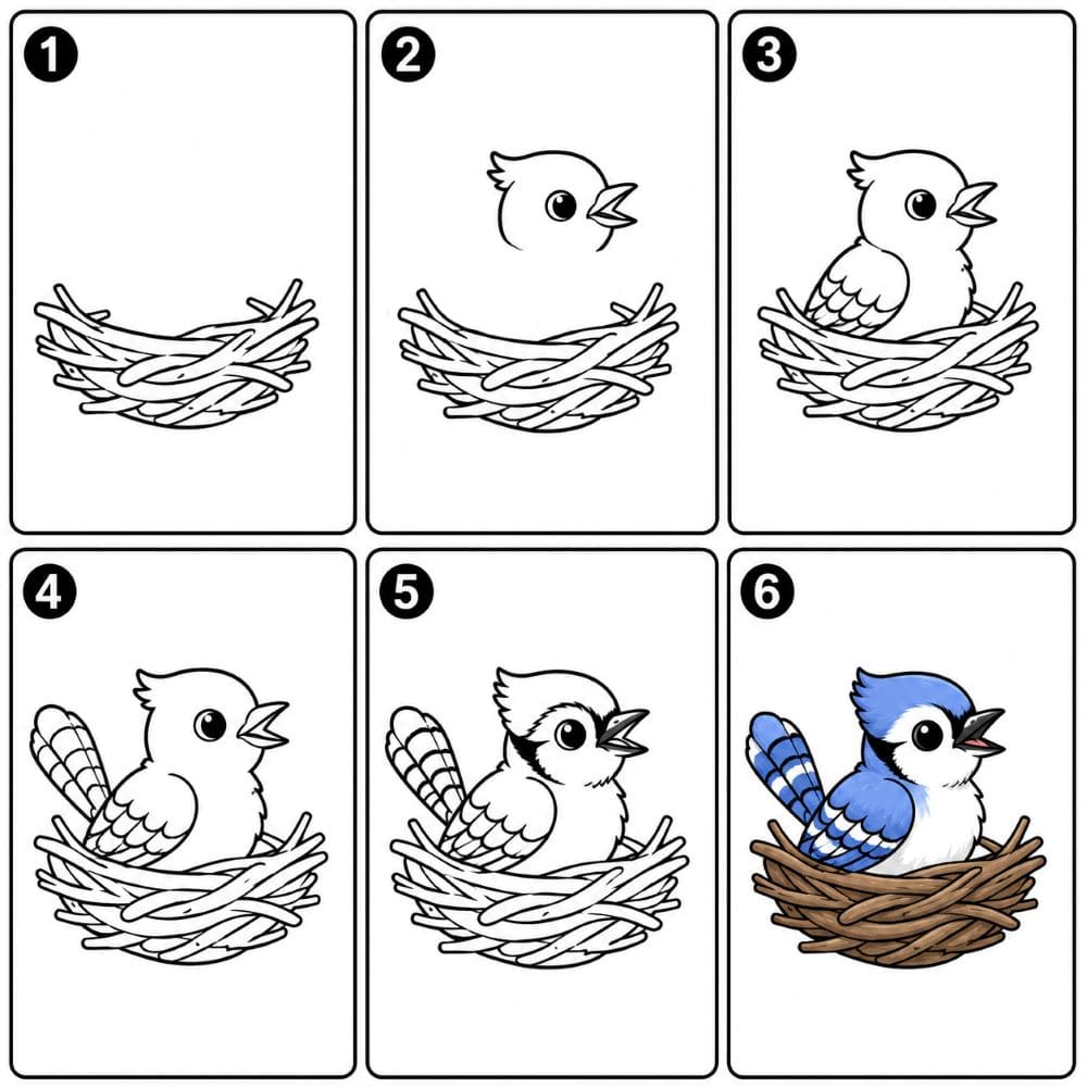 Baby Blue Jay Drawing Ideas