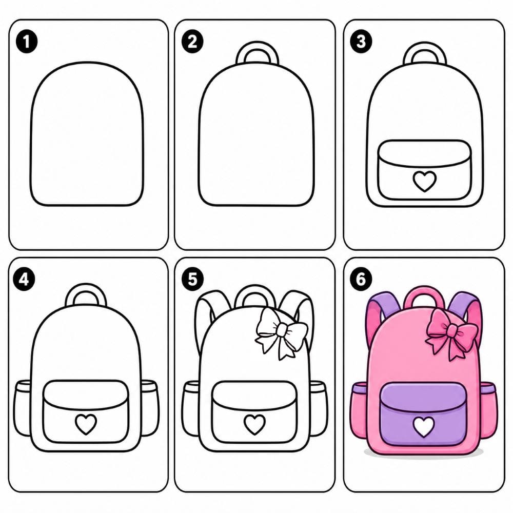 Backpack for girls Drawing Ideas