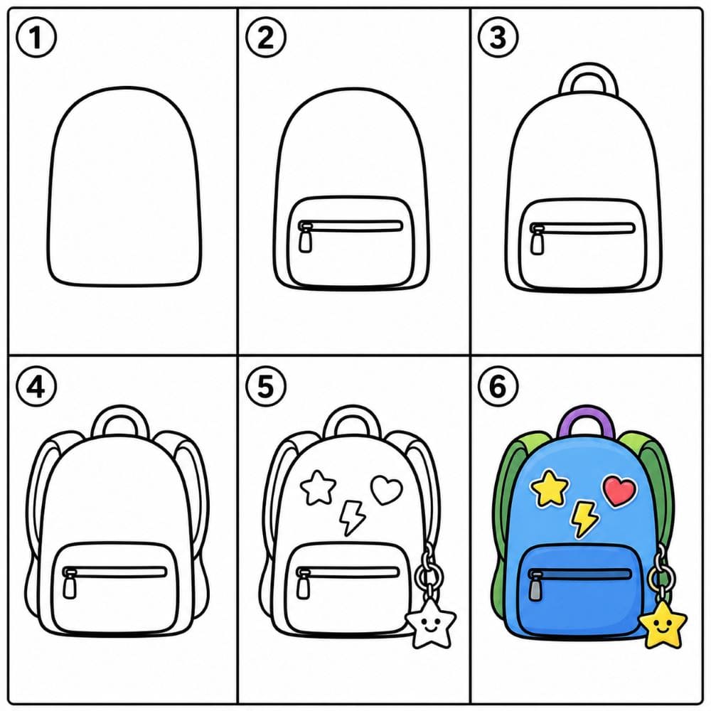 Backpack for kids Drawing Ideas