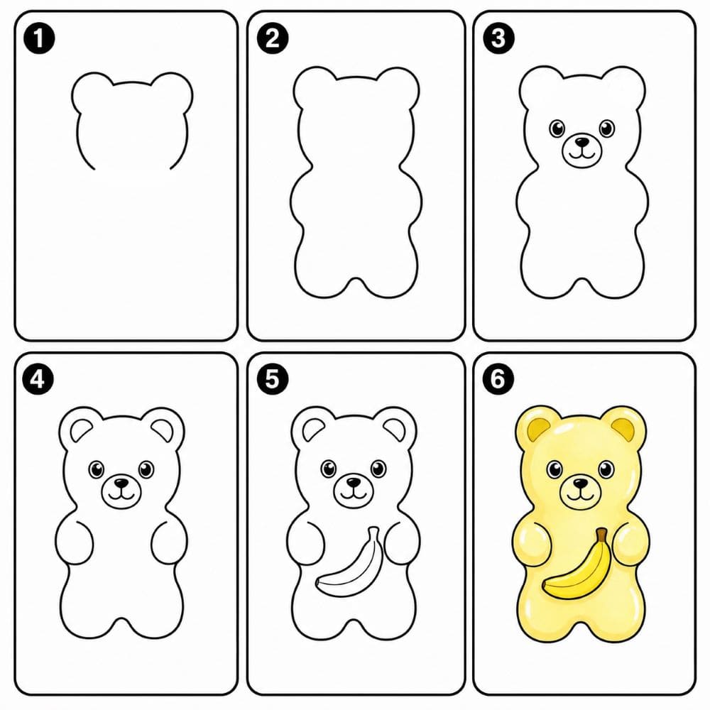 Banana gummy bear Drawing Ideas