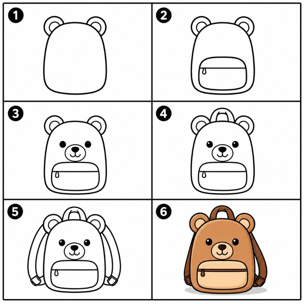 Bear-shaped backpack Drawing Ideas