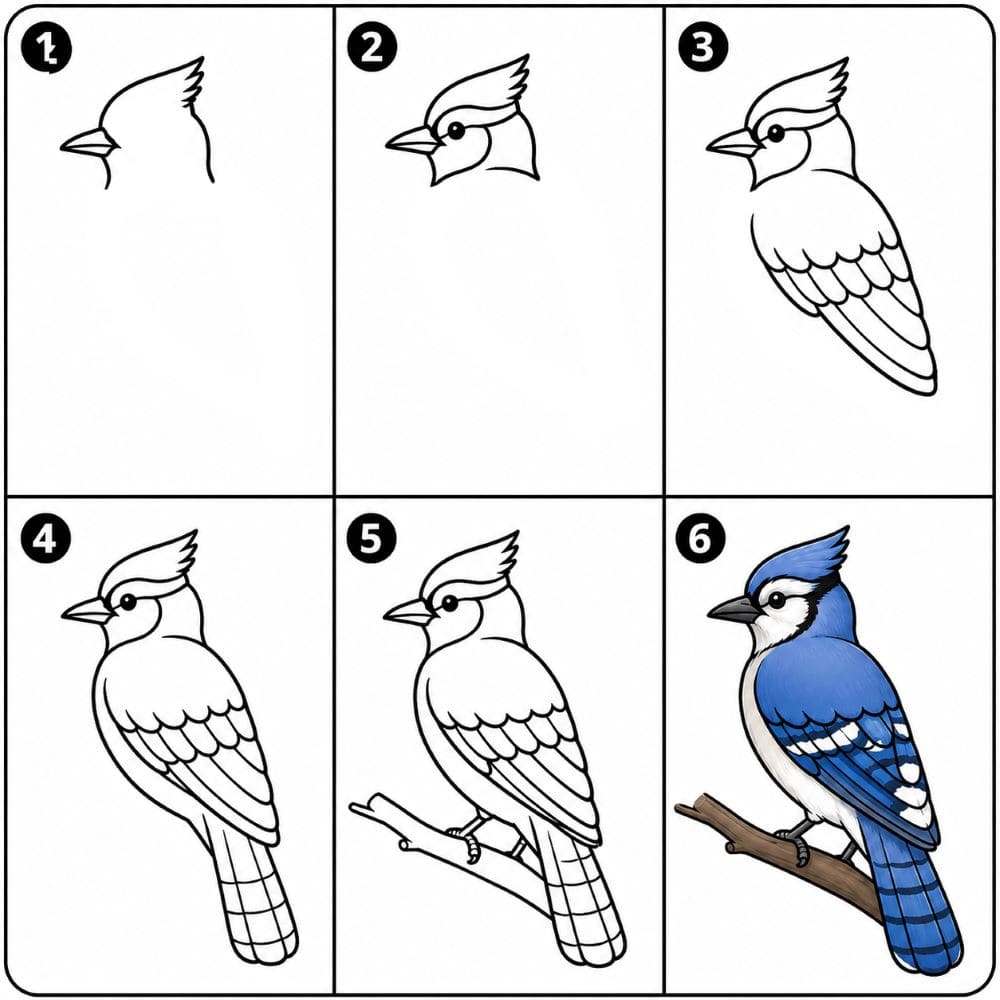 Blue Jay Drawing Ideas