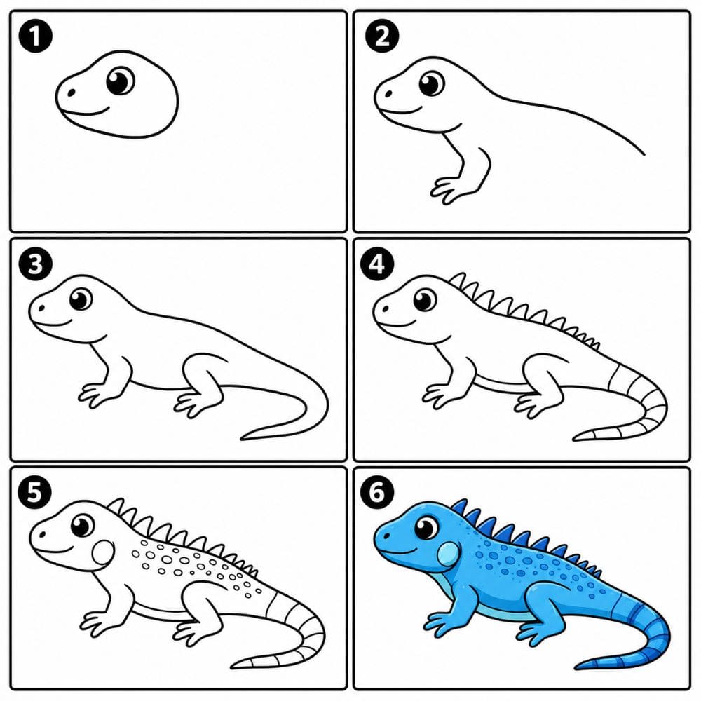 Blue iguana Drawing Ideas
