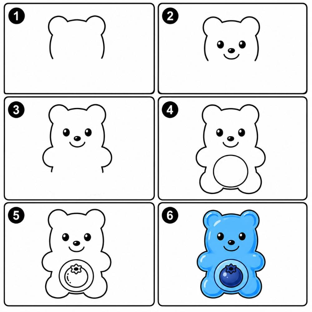 Blueberry gummy bear Drawing Ideas