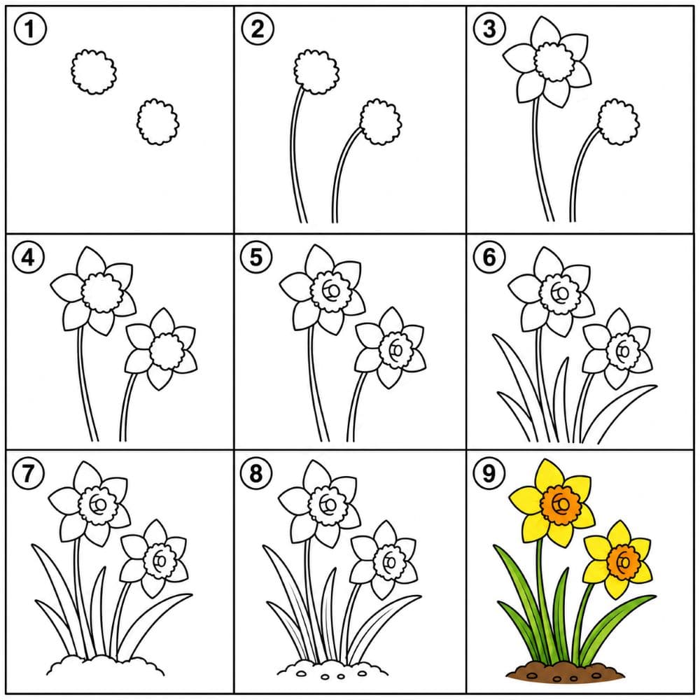 Daffodil Drawing Ideas