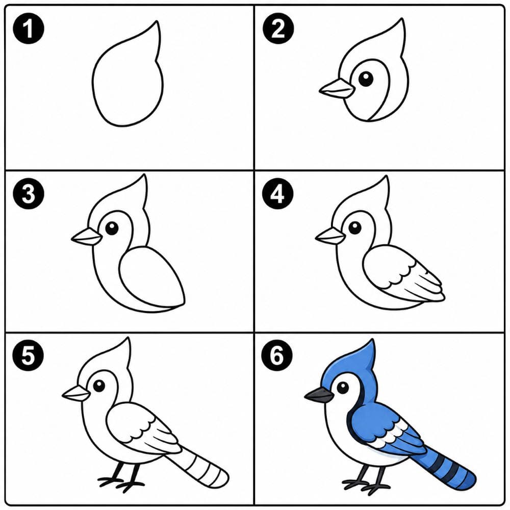 Cartoon Blue Jay Drawing Ideas