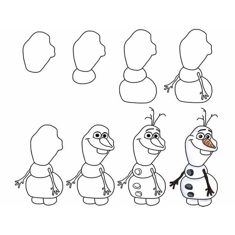 Cartoon Olaf Drawing Ideas