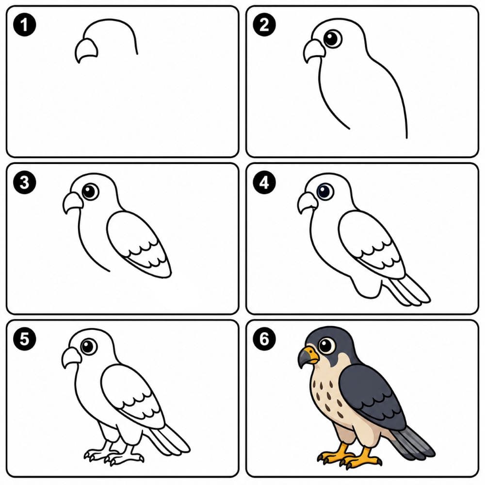 Cartoon falcon Drawing Ideas
