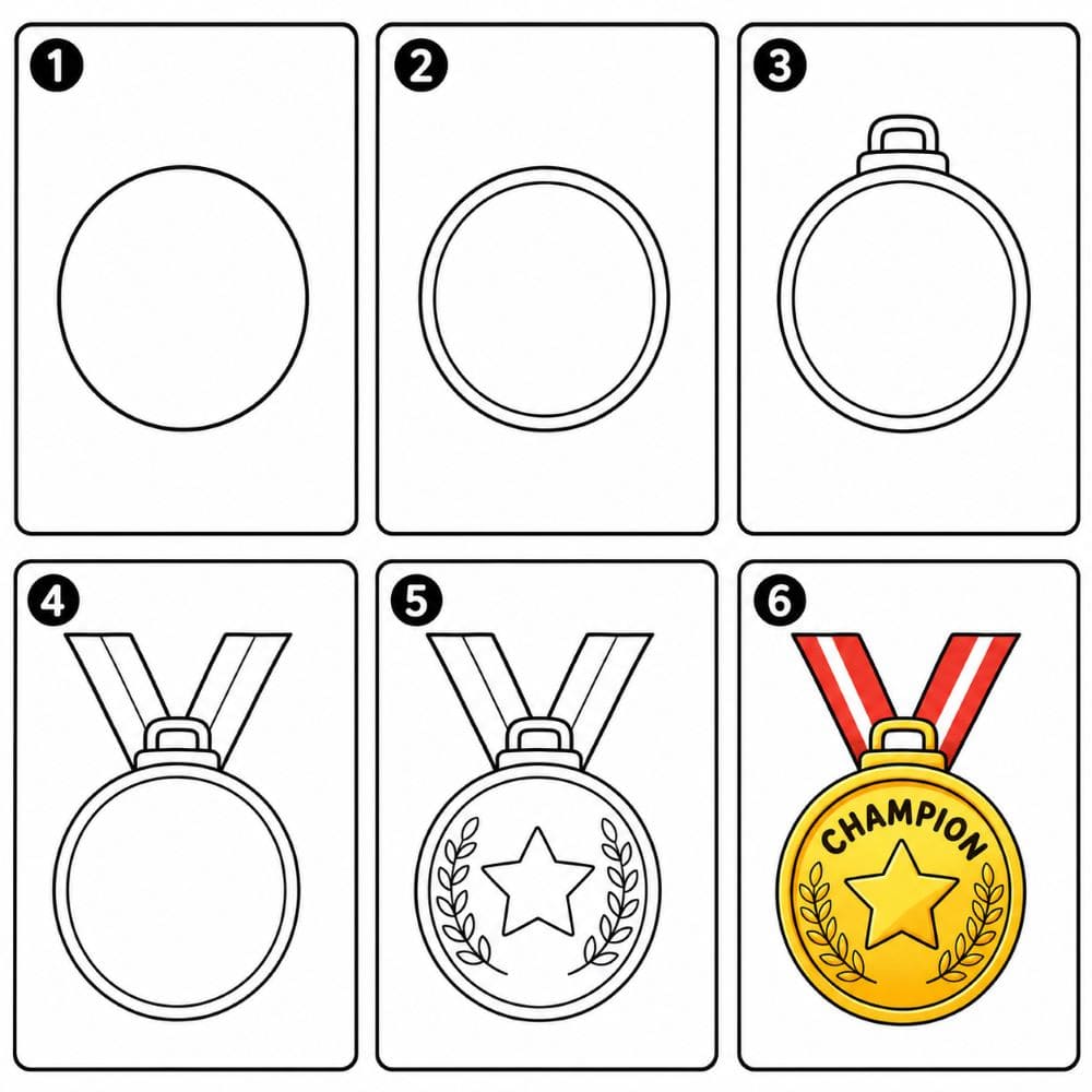 Champion Medal Drawing Ideas