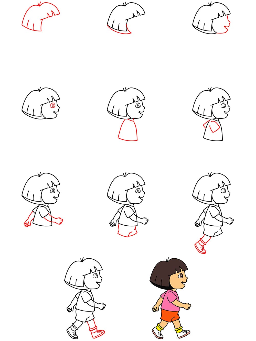 Cheerful Dora Drawing Ideas