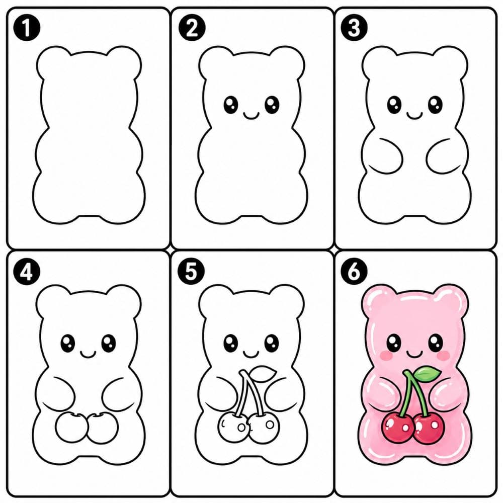 Cherry gummy bear Drawing Ideas