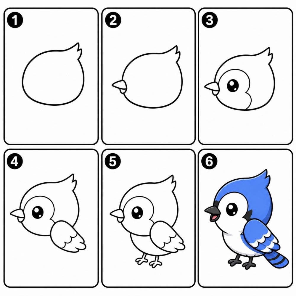 Chibi Blue Jay Drawing Ideas