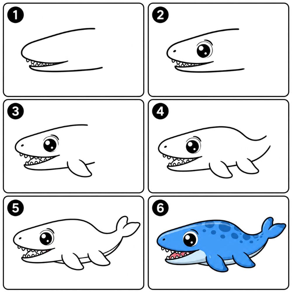 Chibi Mosasaurus Drawing Ideas
