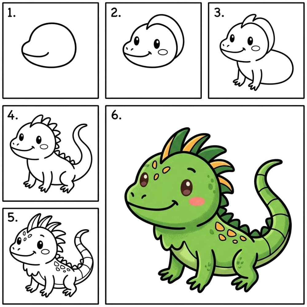 Chibi iguana Drawing Ideas