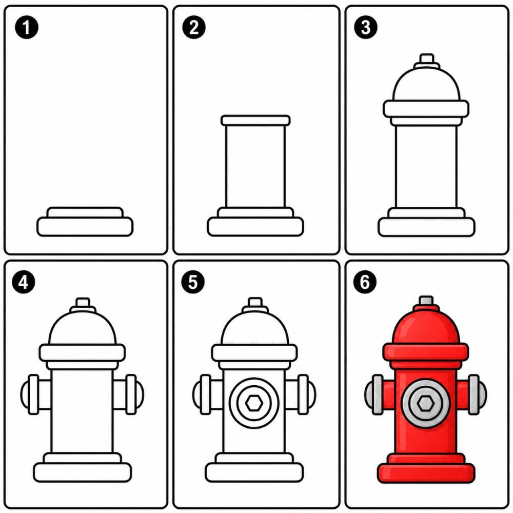 Classic fire hydrant Drawing Ideas