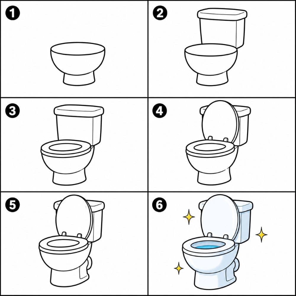 Clean toilet Drawing Ideas