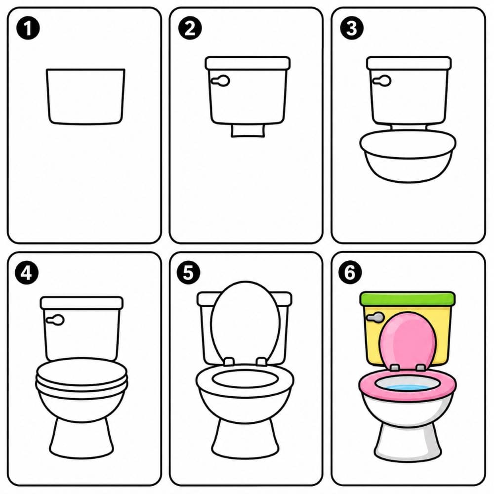 Colorful toilet Drawing Ideas