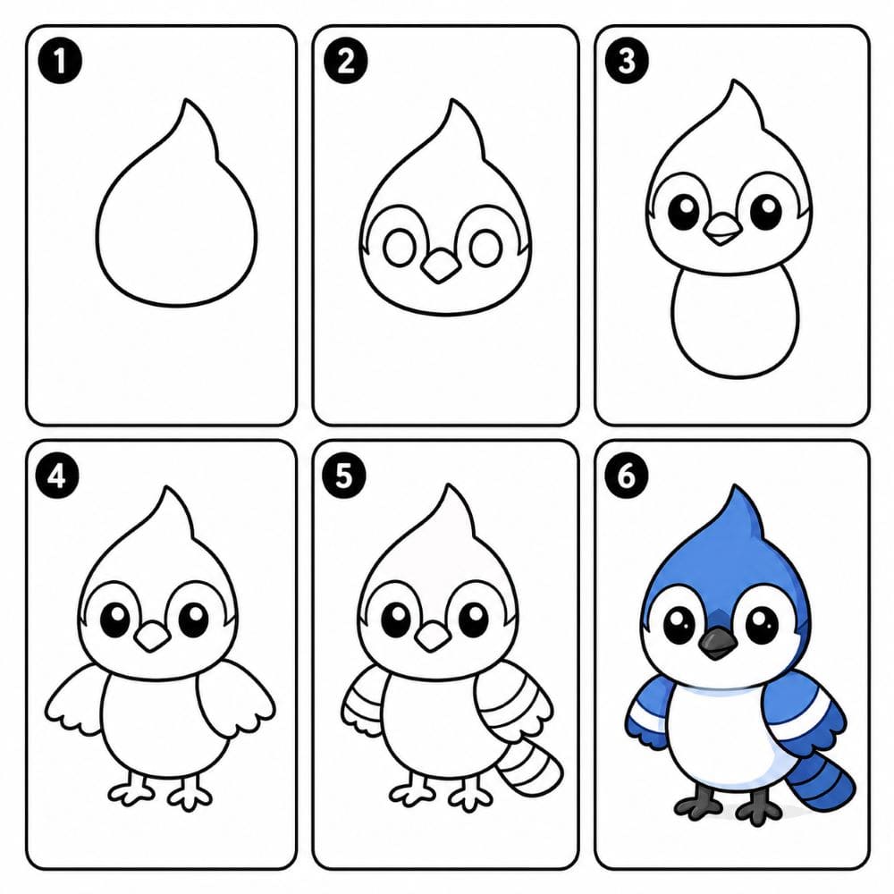 Cute Blue Jay Drawing Ideas