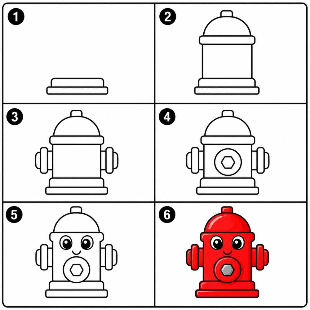 Cute fire hydrant Drawing Ideas