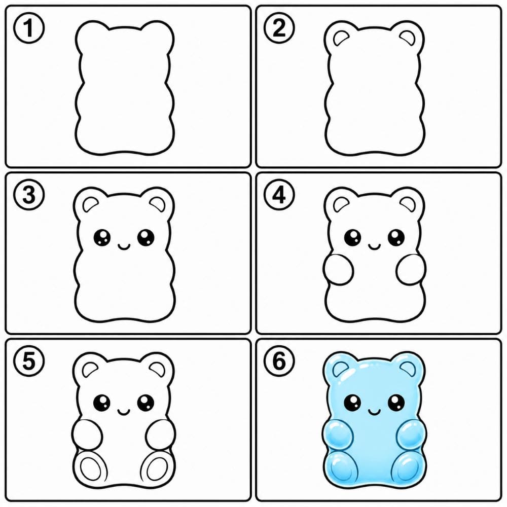 Cute gummy bear Drawing Ideas