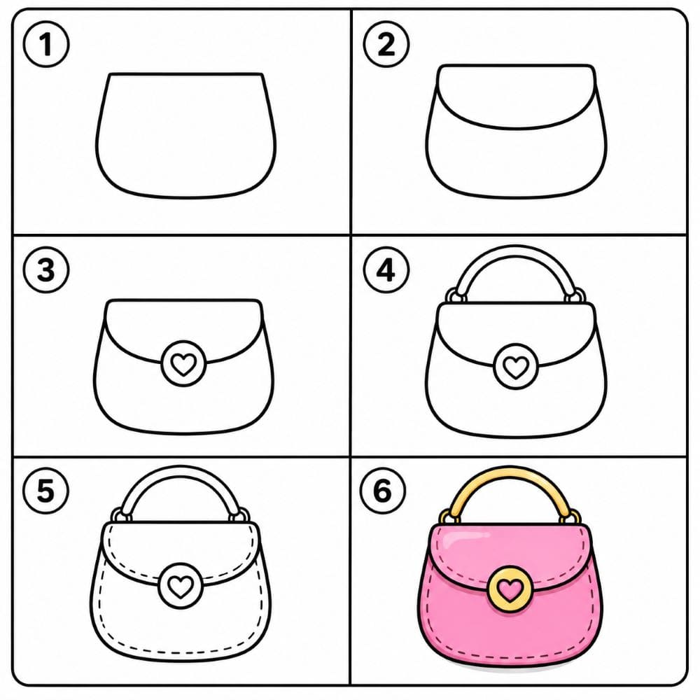 Cute mini purse Drawing Ideas
