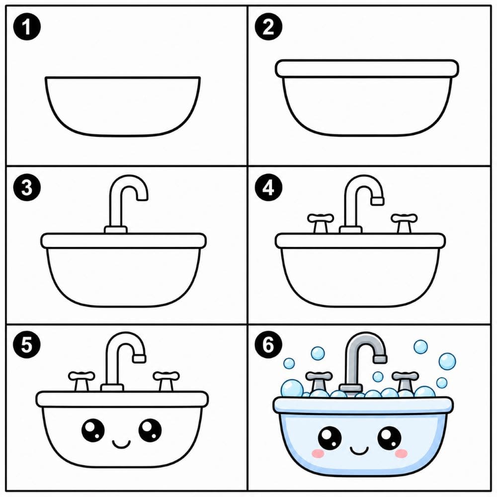 Cute sink Drawing Ideas