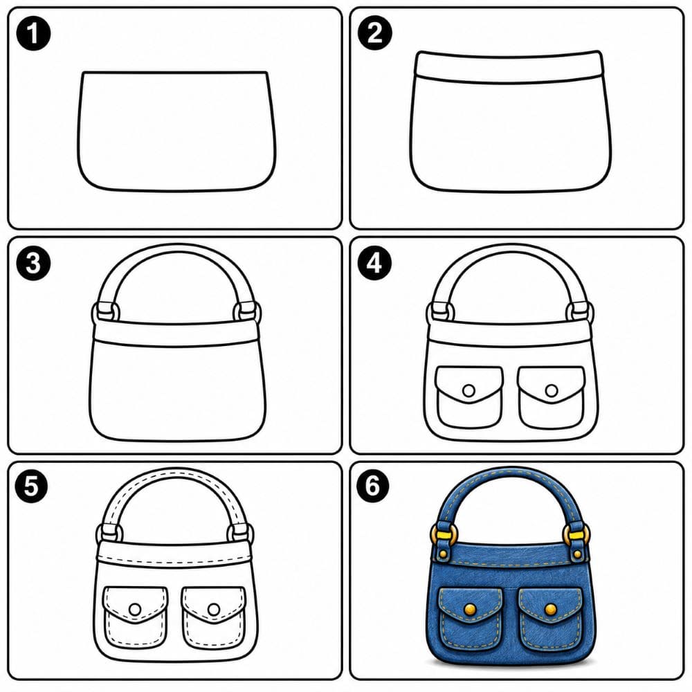 Denim purse Drawing Ideas