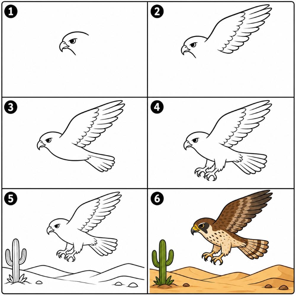 Desert falcon Drawing Ideas