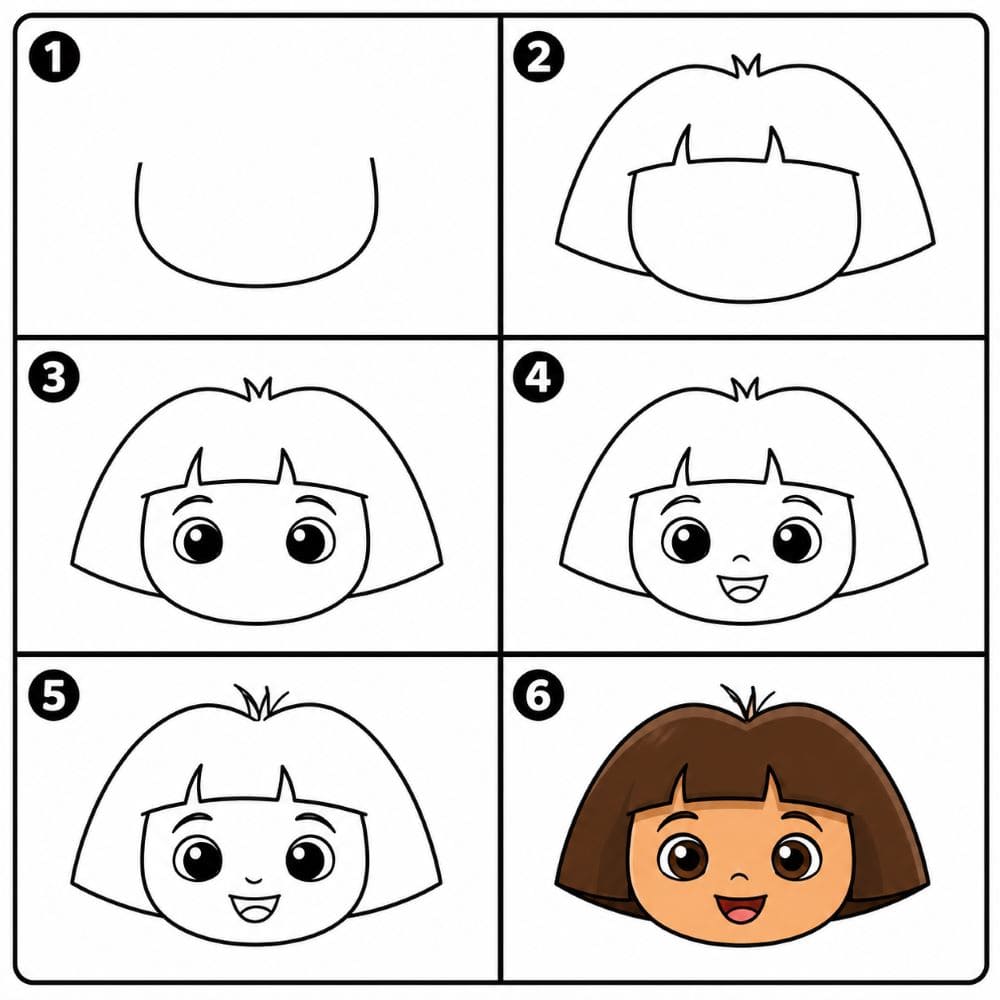 Dora face Drawing Ideas