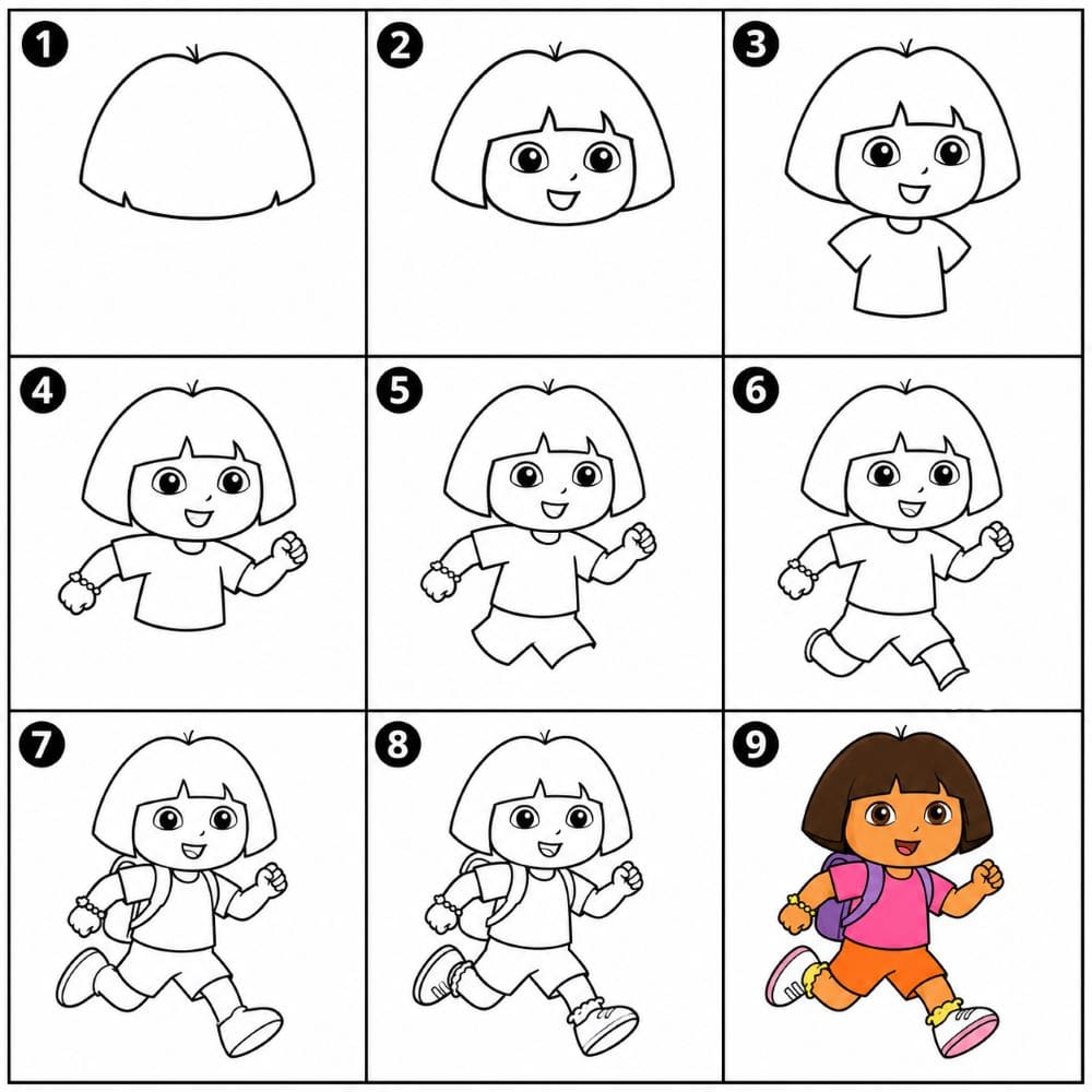 Dora running Drawing Ideas