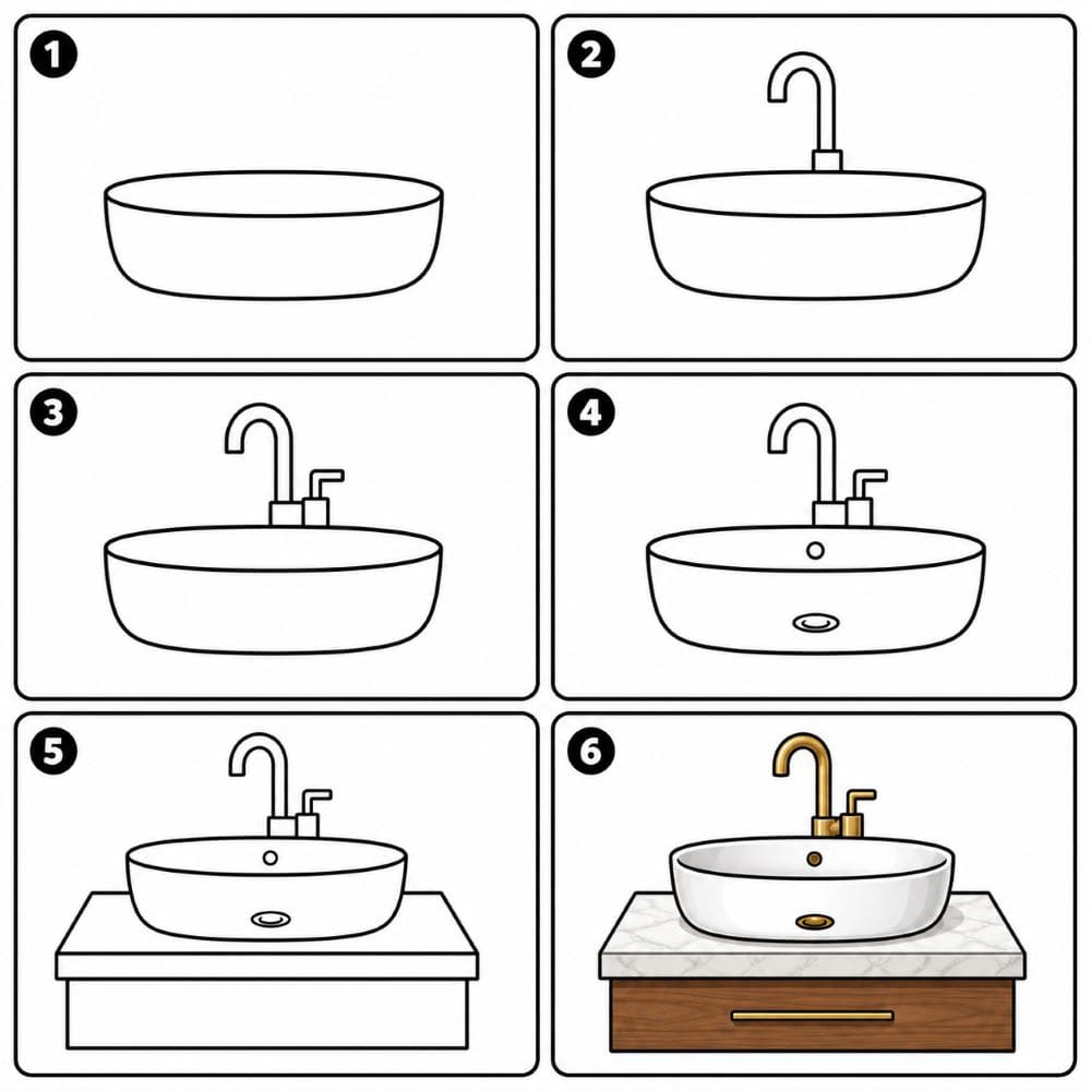 Elegant sink Drawing Ideas